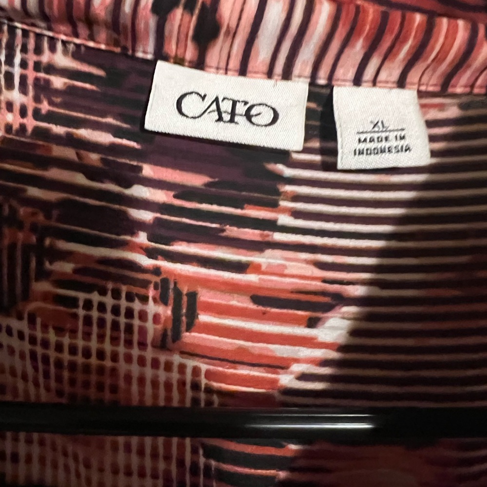Cato Red and Pink Patterned Blouse
